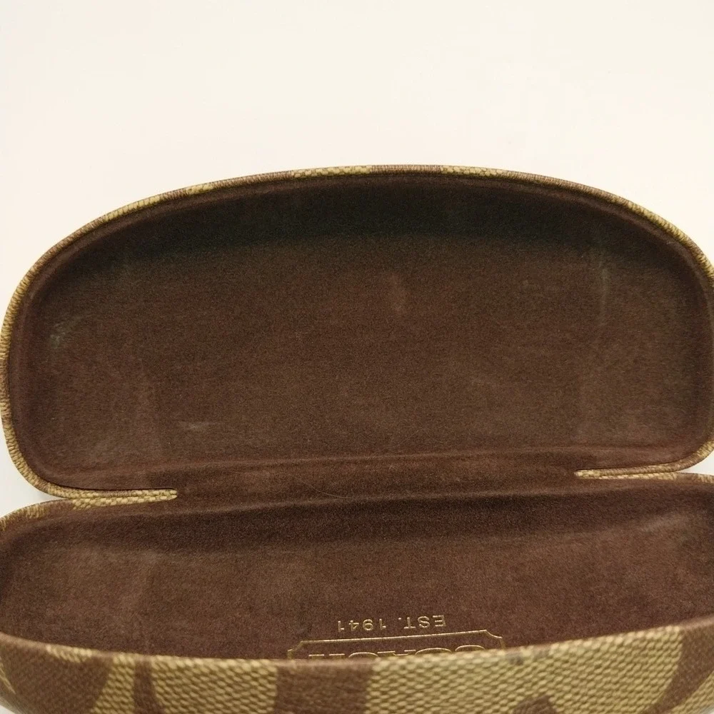 Coach Hard Case Brown Felt Lining for Glasses & Sunglasses Cleaning Cloth READ